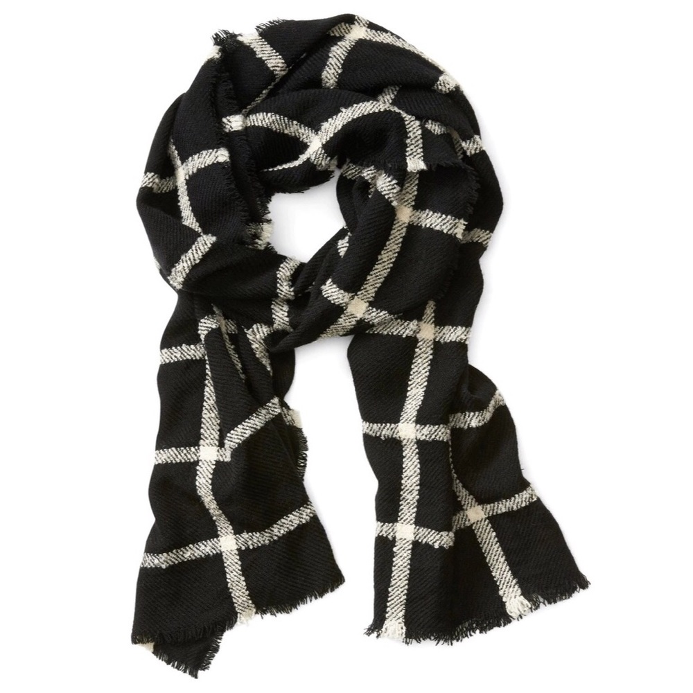 Banana Republic Black Window pane Scarf
